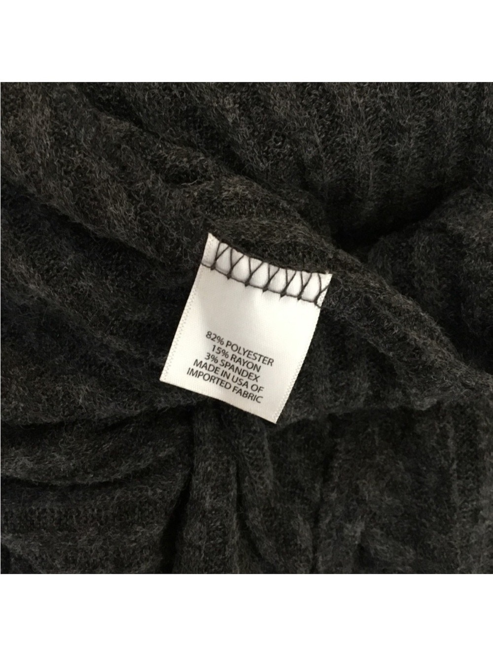 Relativity Charcoal Ribbed Open Front Cardigan XL Waterfall Hem - Picture 9 of 16